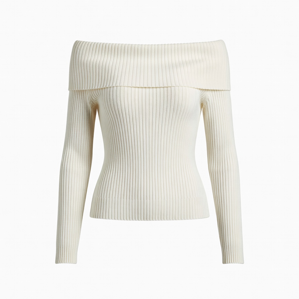 Off-Shoulder Ribbed Sweater