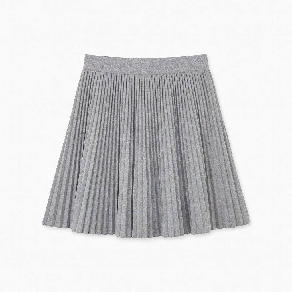 Gray Pleated Mini Skirt