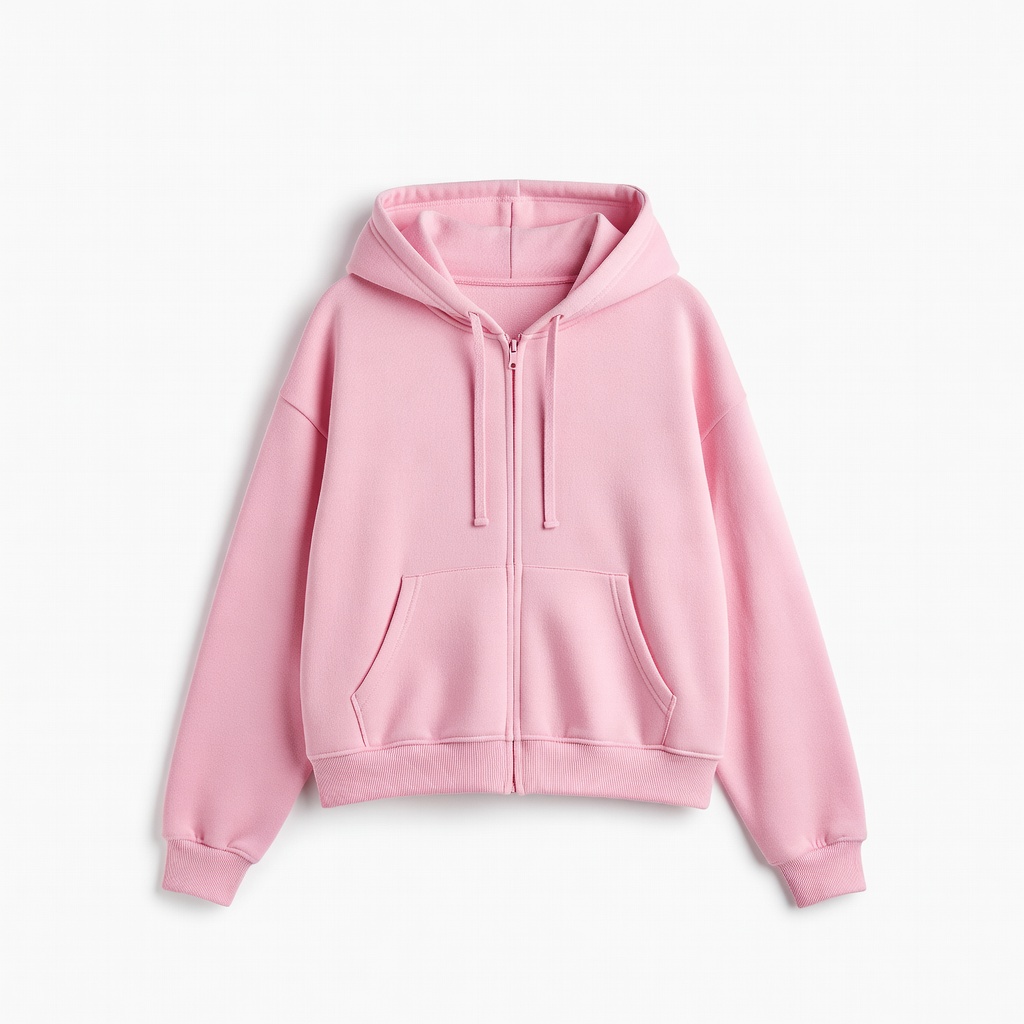 Pink Cropped Hoodie