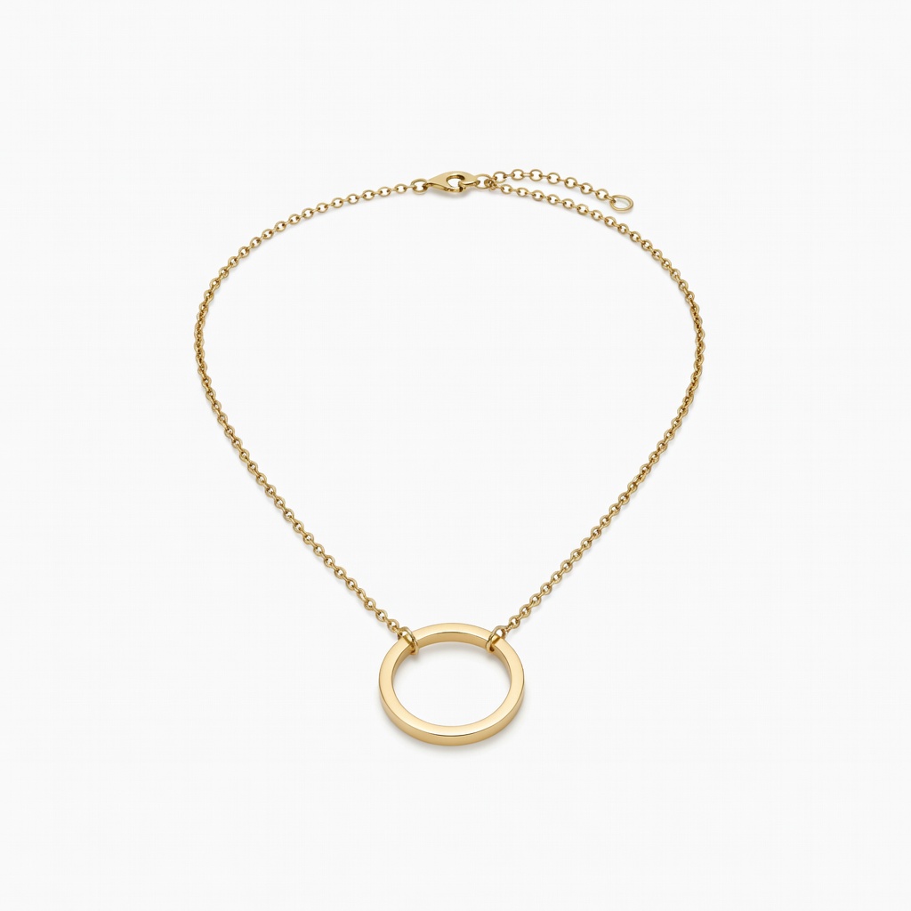 Colar com pingente circular