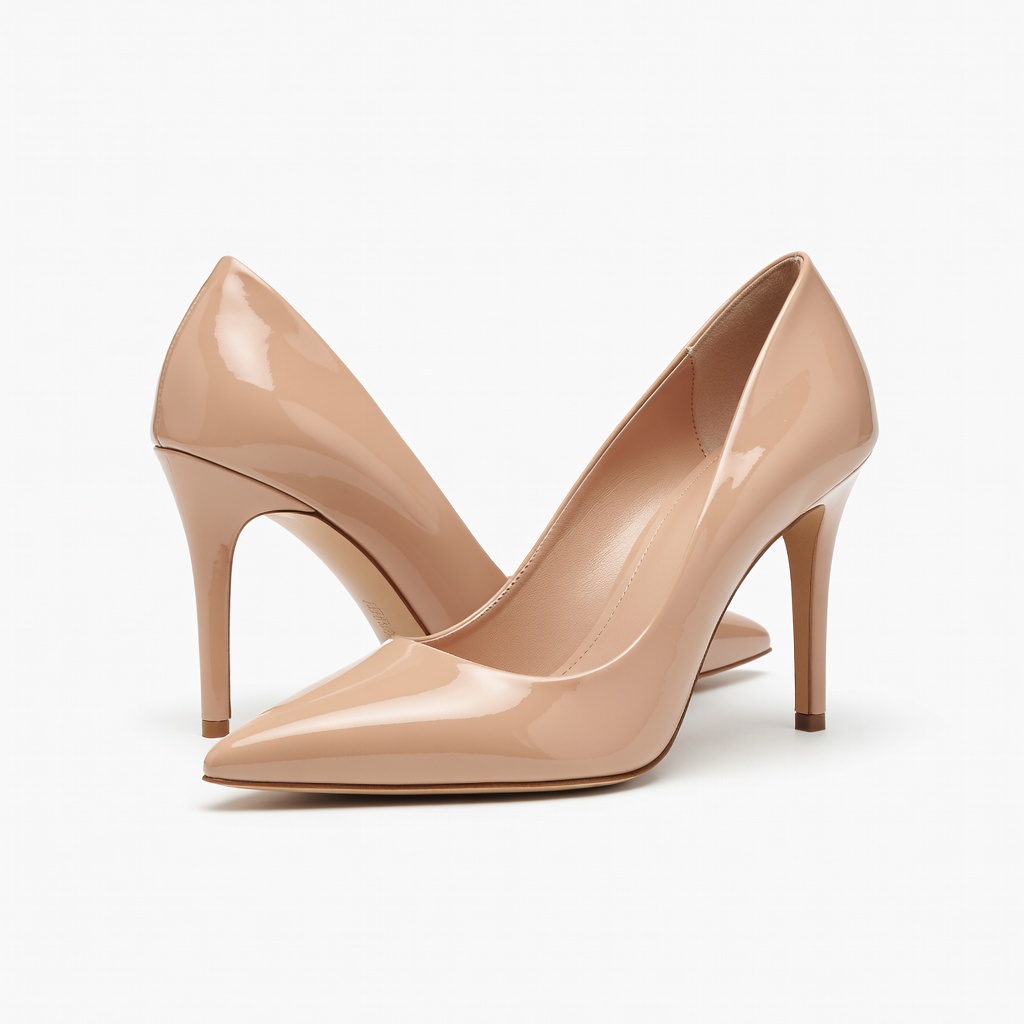 Nude Lack-Stilettopumps