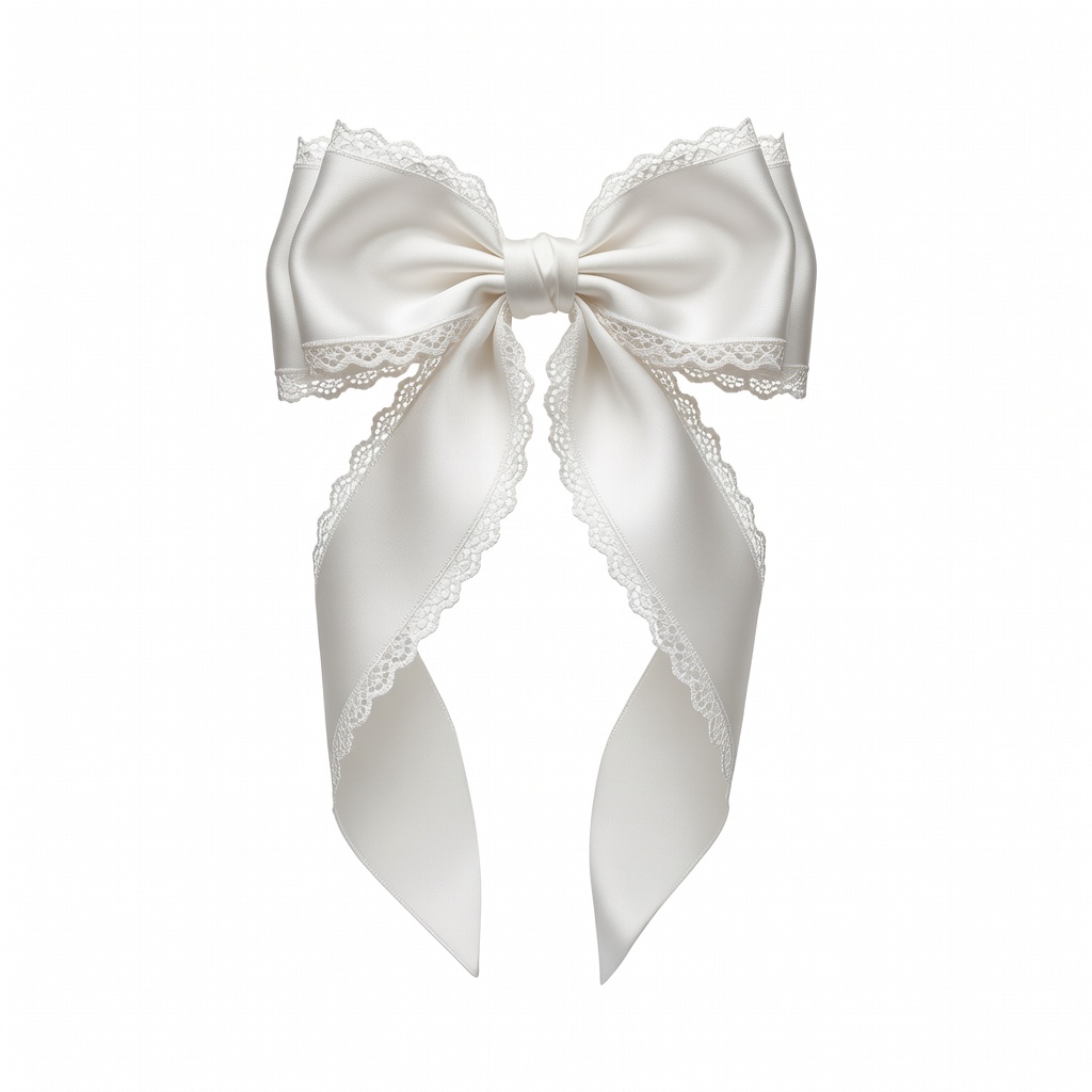 White Lace Hair Bow