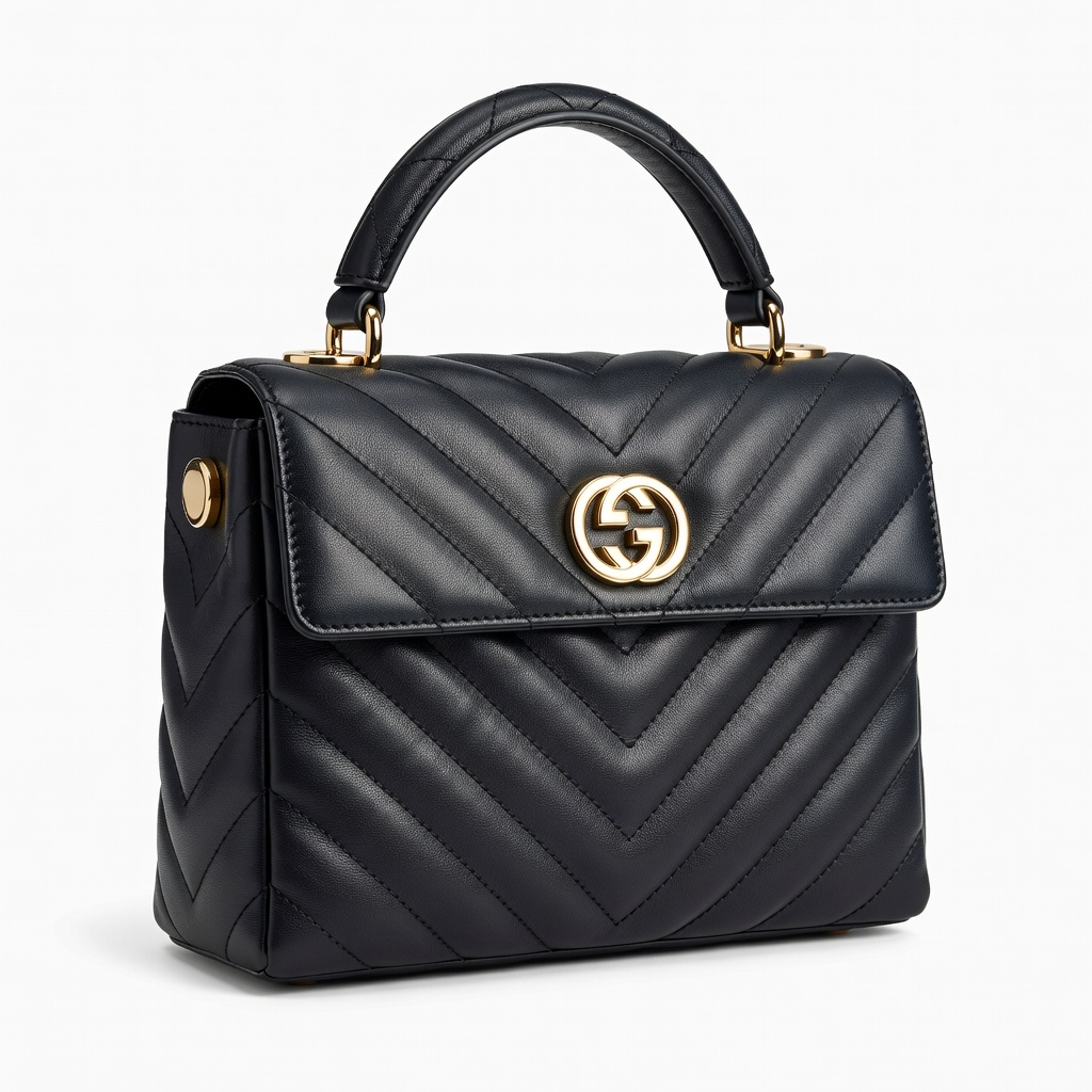 Bolsa acolchoada de couro