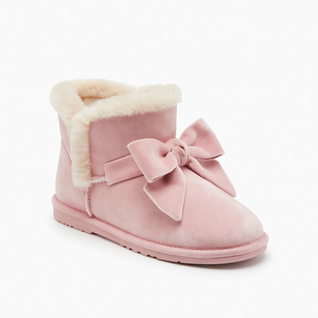 Shearling Bow Ankle Boots