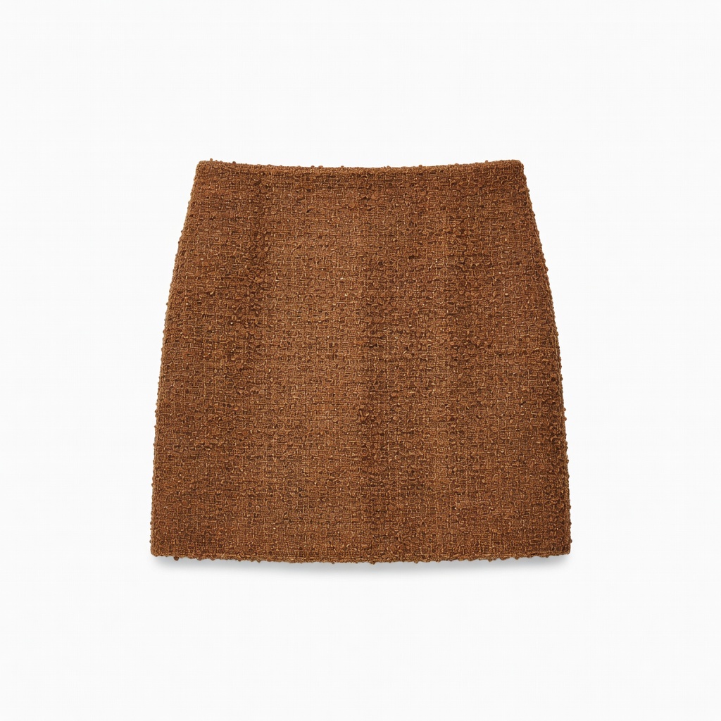 Brown Tweed Mini Skirt