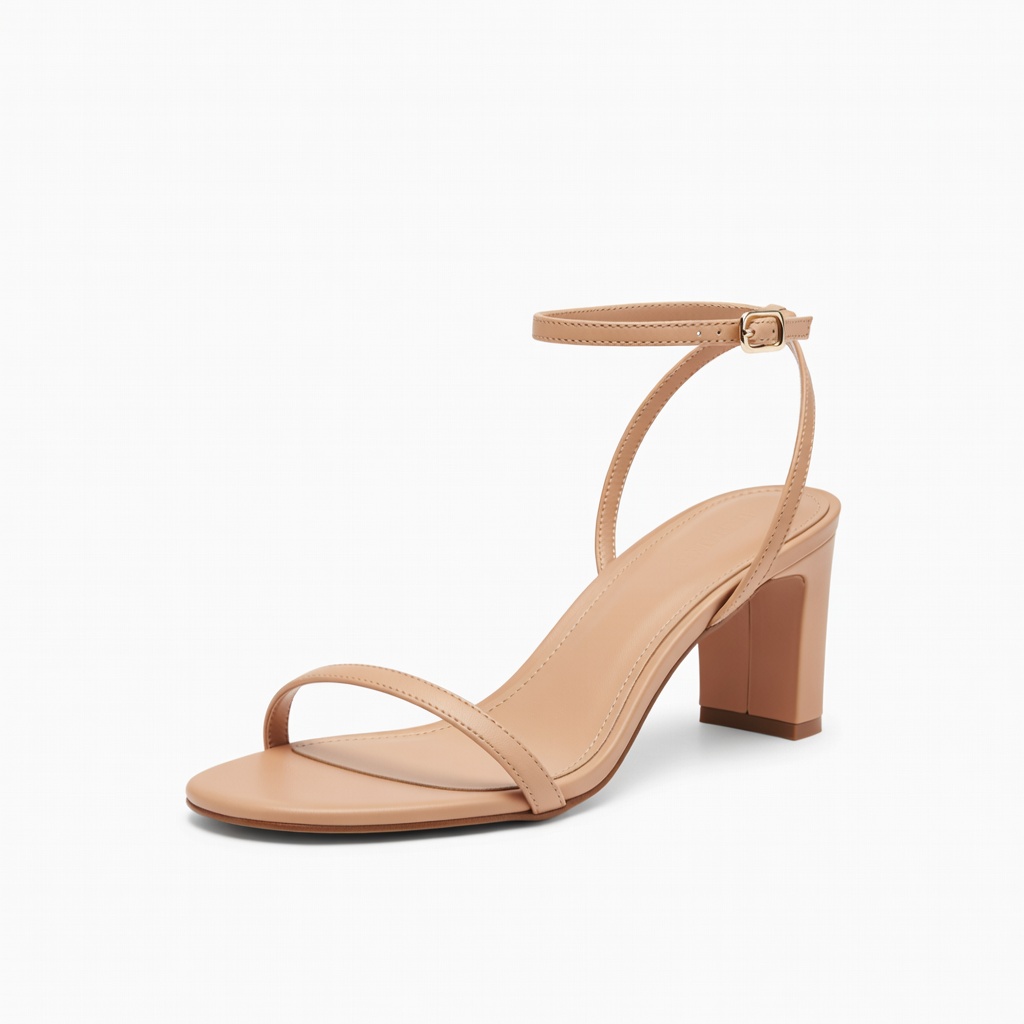 Beige Strappy Heeled Sandals