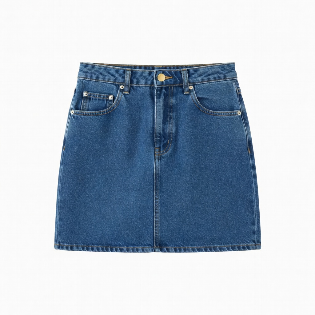 Blue Denim Mini Skirt