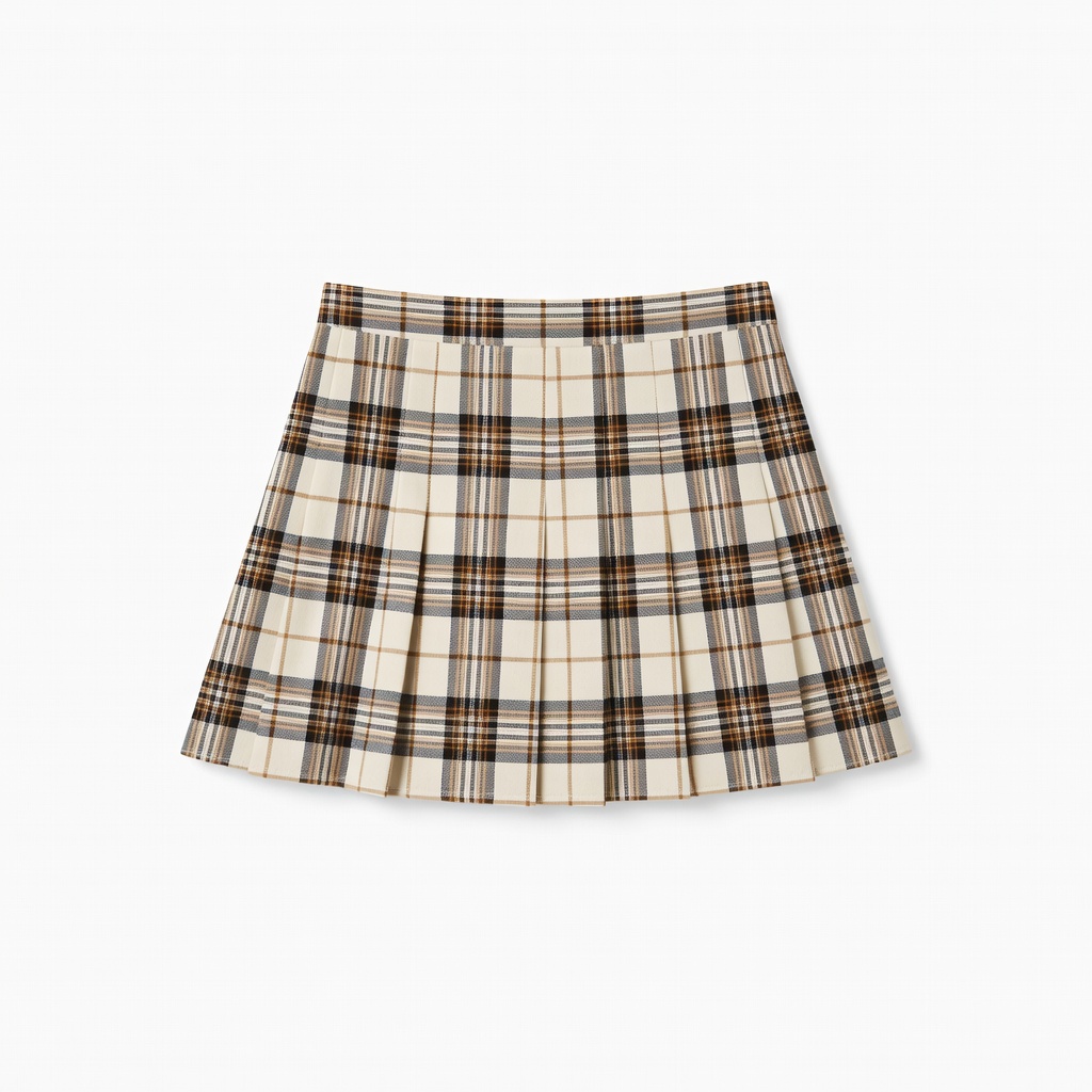 Plaid Pleated Mini Skirt