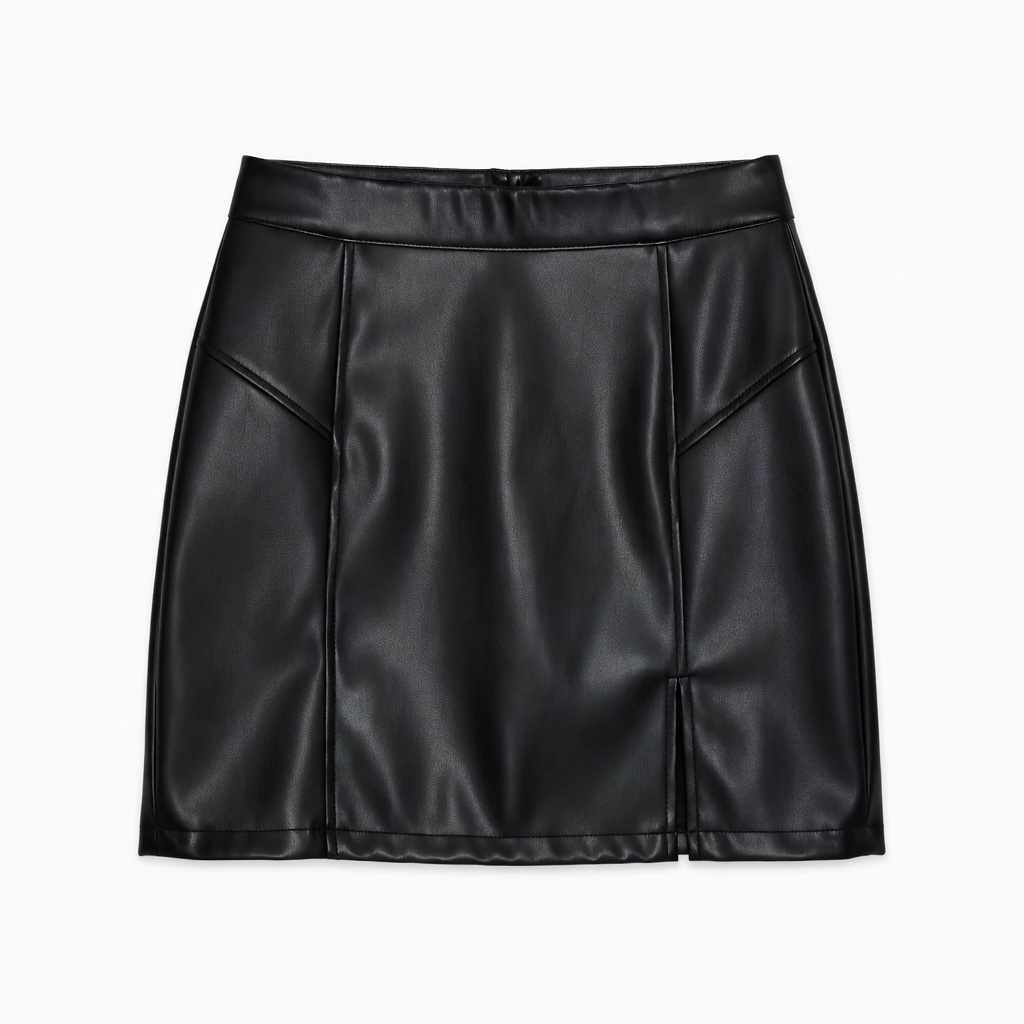 Minissaia de couro sintético