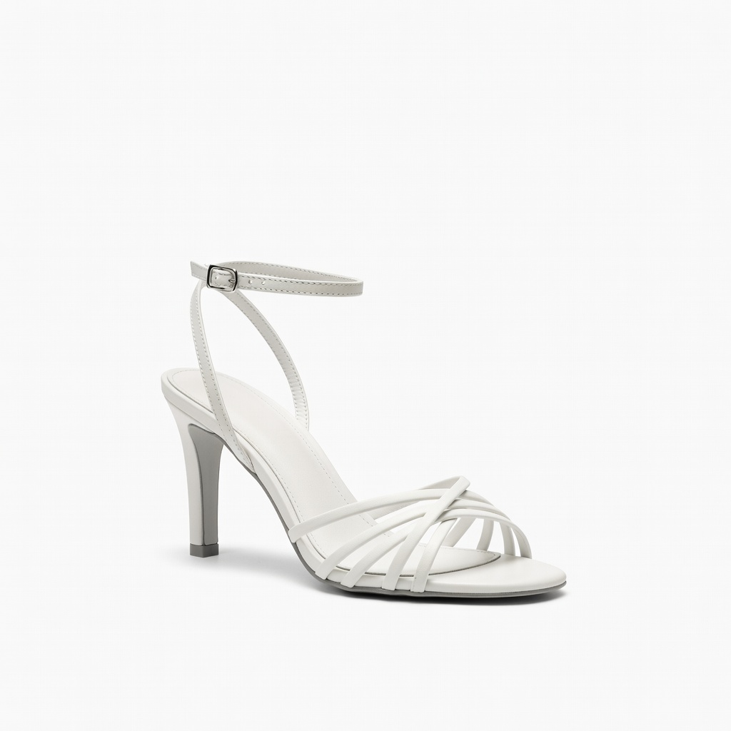 White Strappy Heeled Sandals