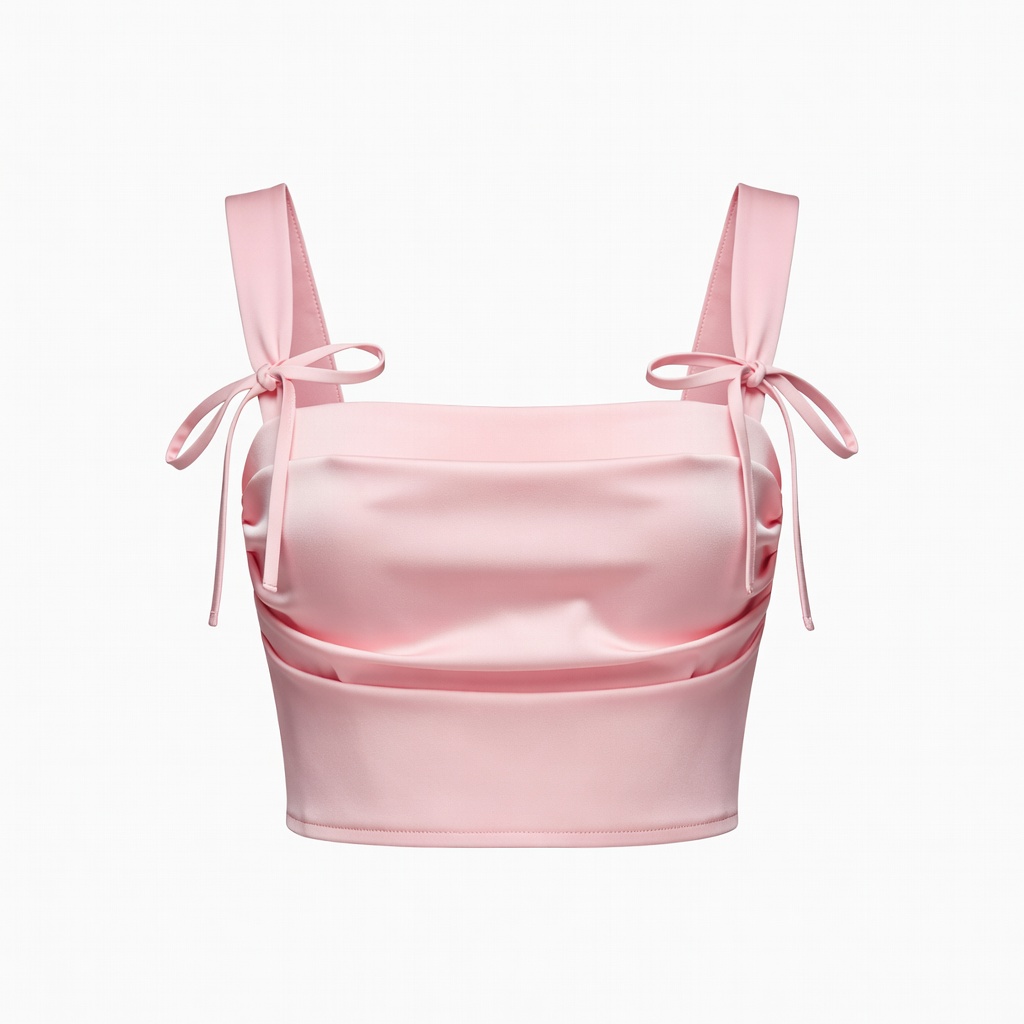 Pastel Pink Tie-Strap Crop Top