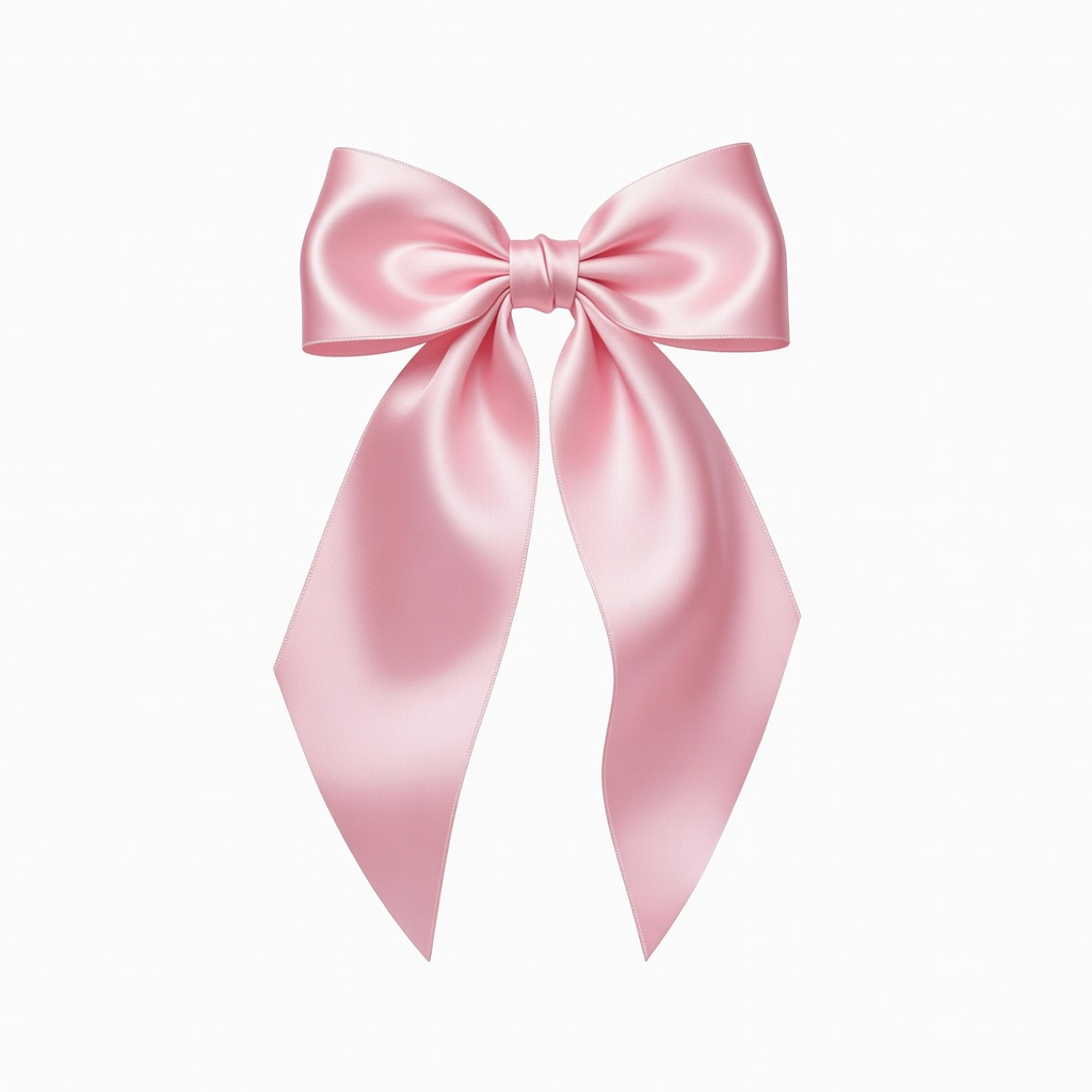 Pink Satin Hair Bow