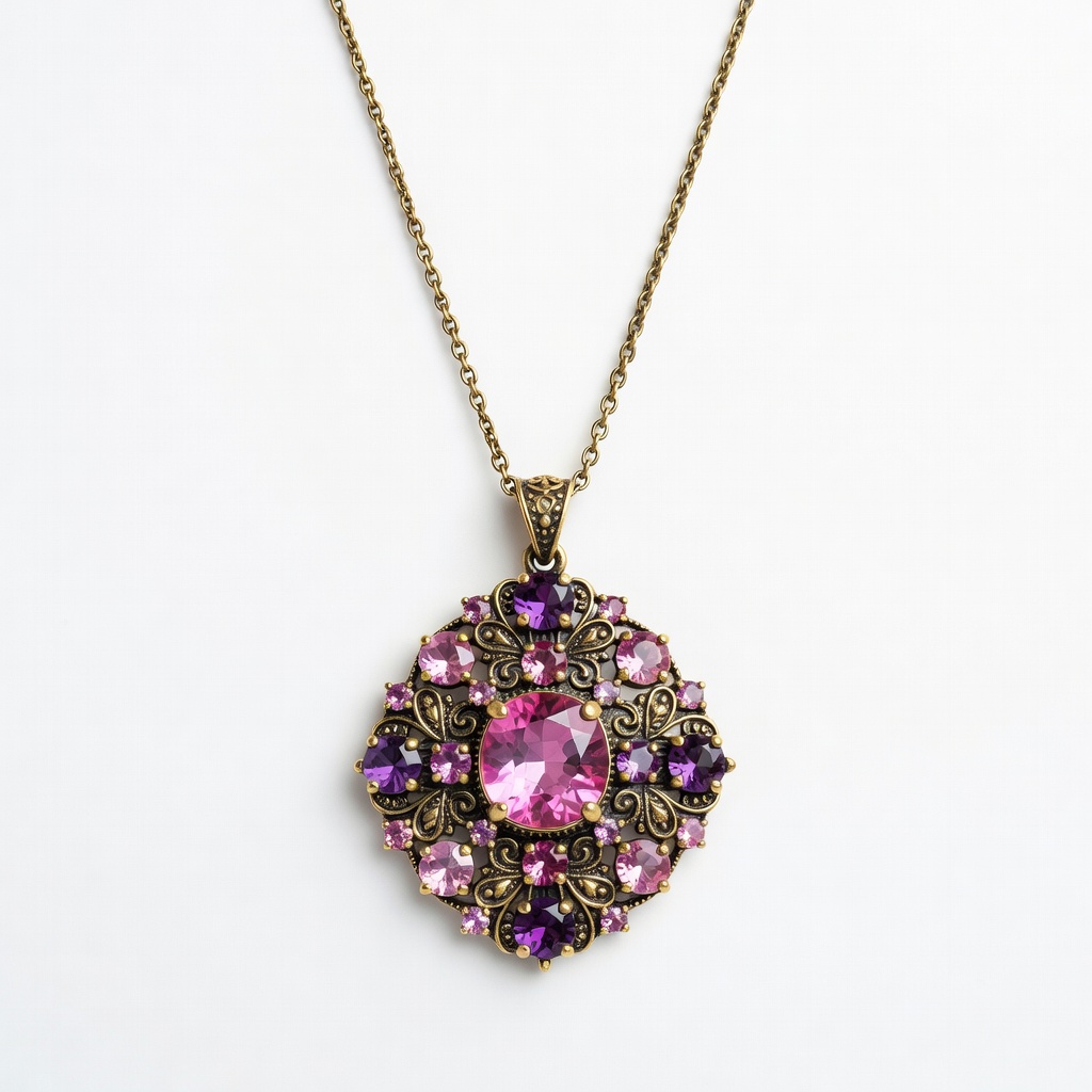 Pink Gemstone Pendant Necklace