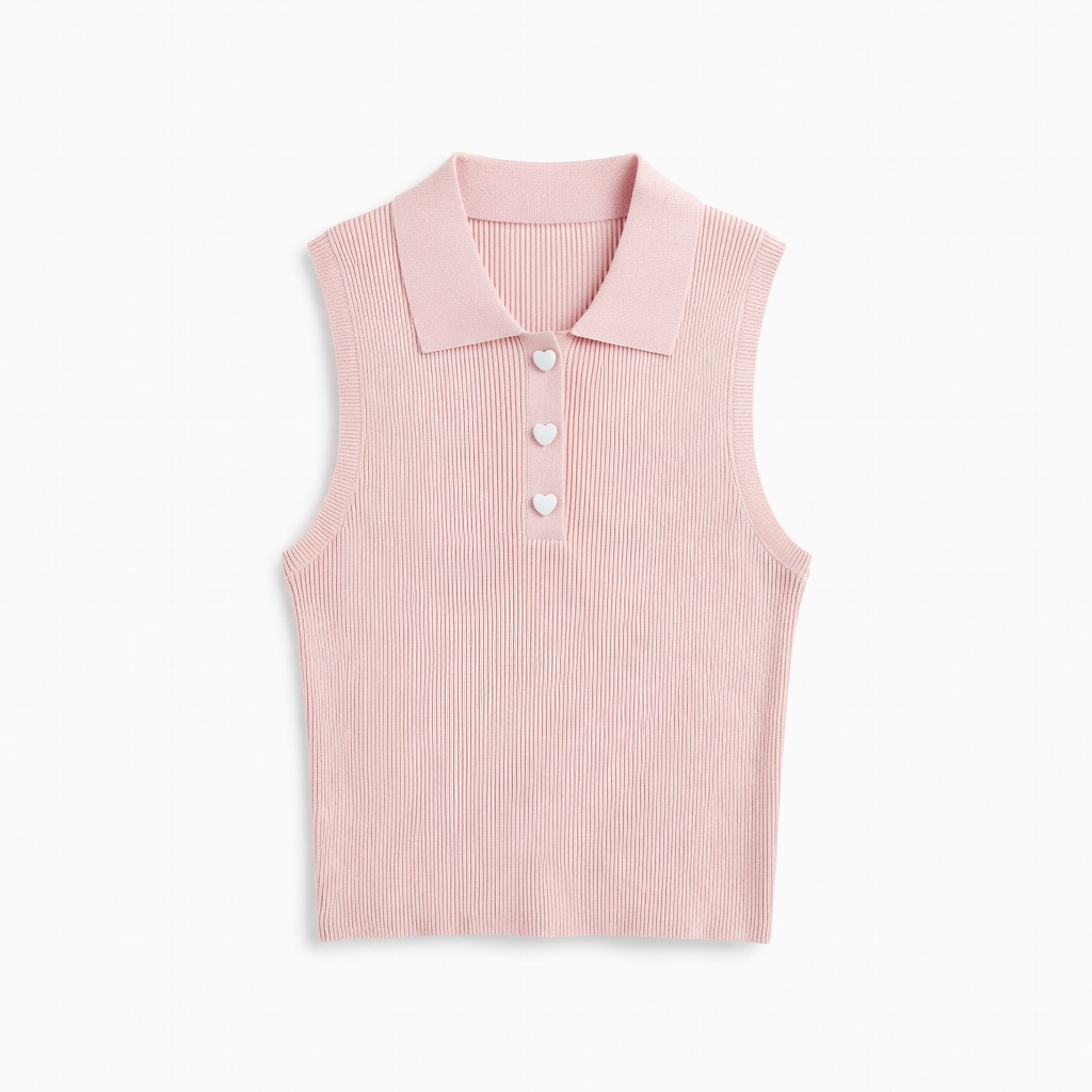 Pink Ribbed Knit Top