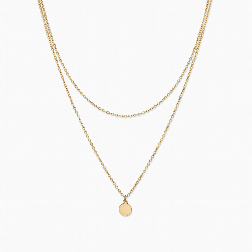 Collana dorata a strati con pendente