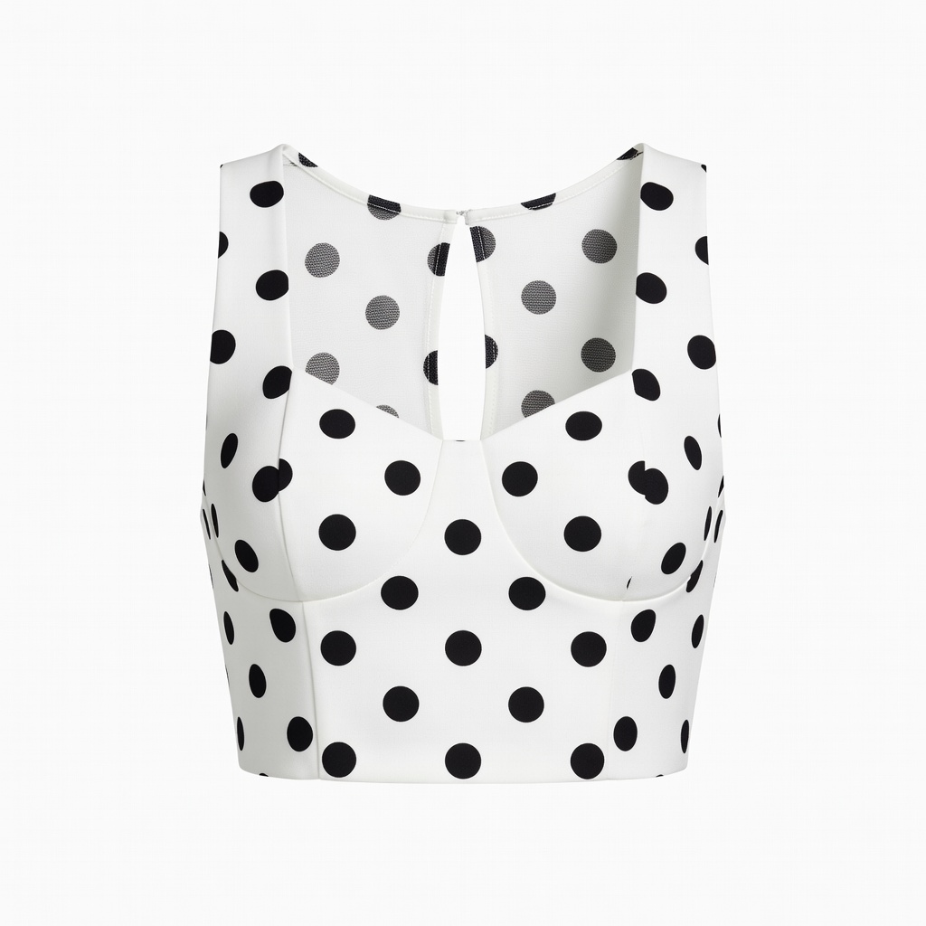 Crop top a pois