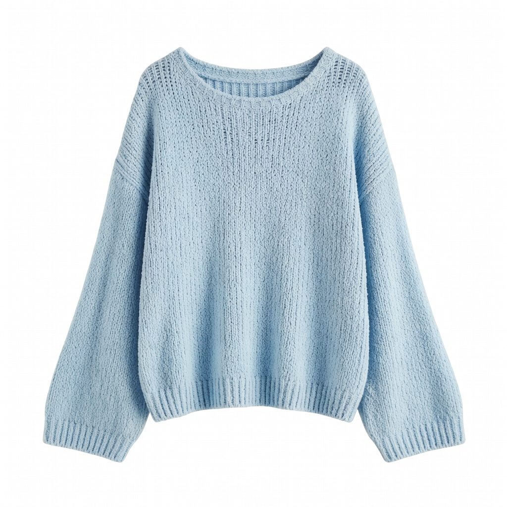 Hellblauer Strickpullover