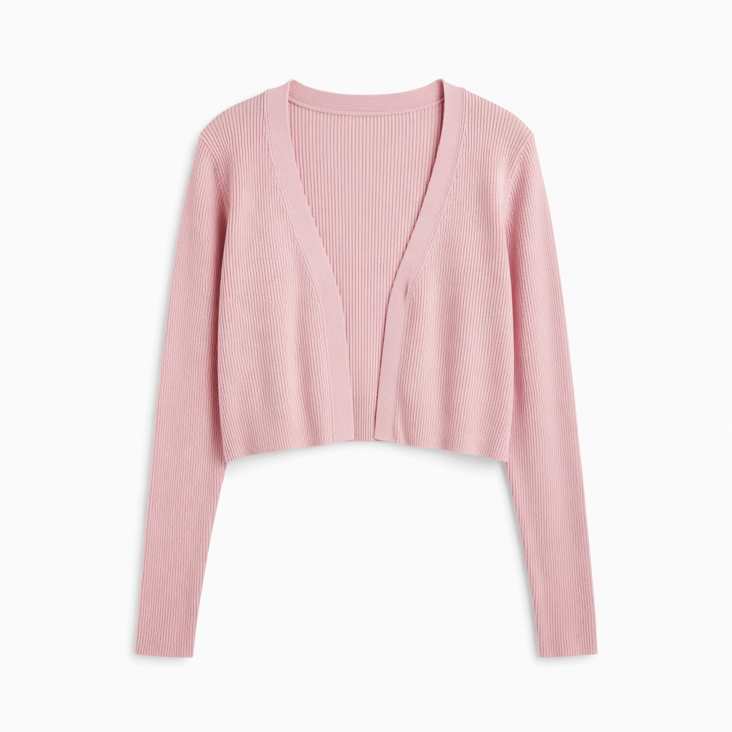 Cropped Ribbed Cardigan