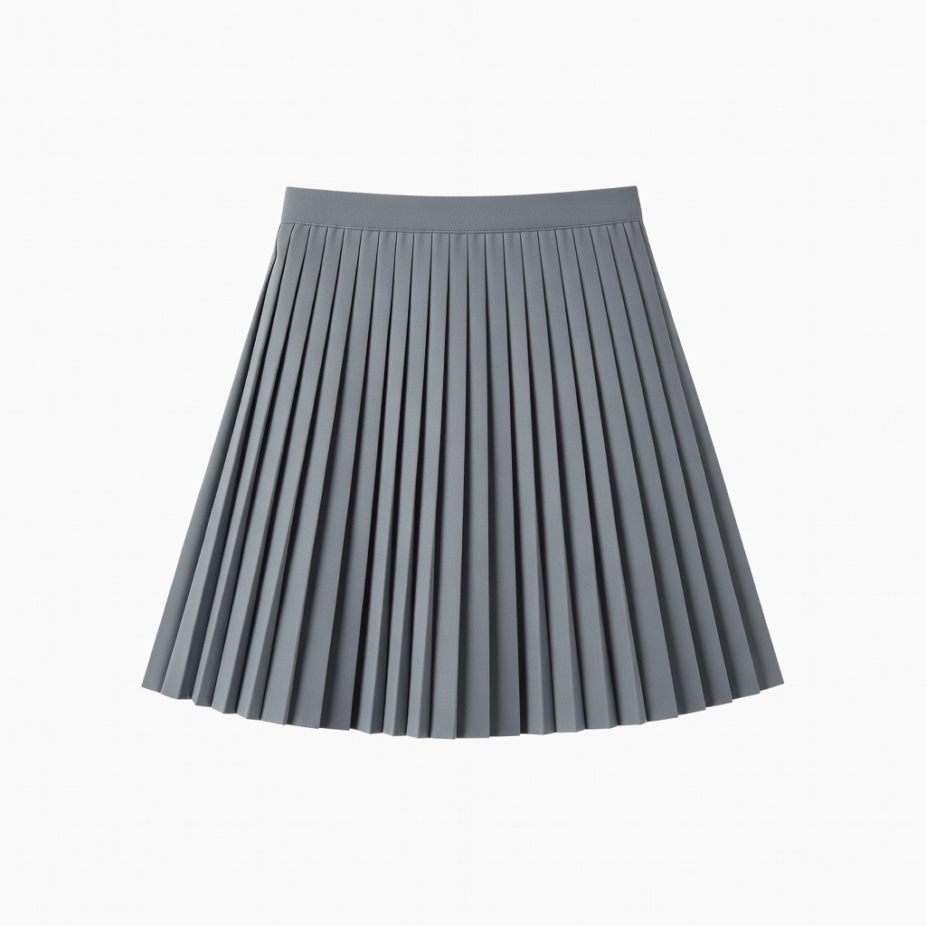 그레이 플리츠 미니 스커트