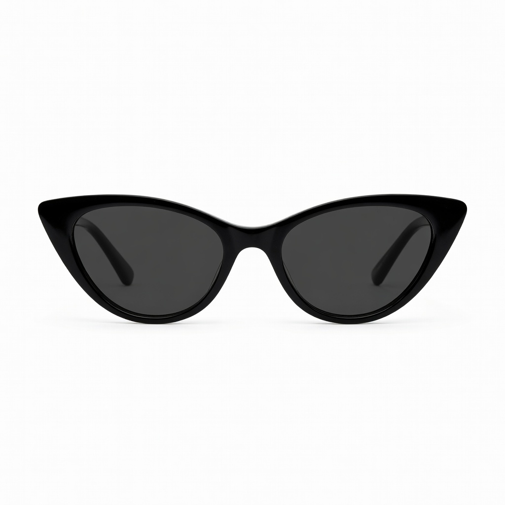 Lunettes de soleil noires œil-de-chat