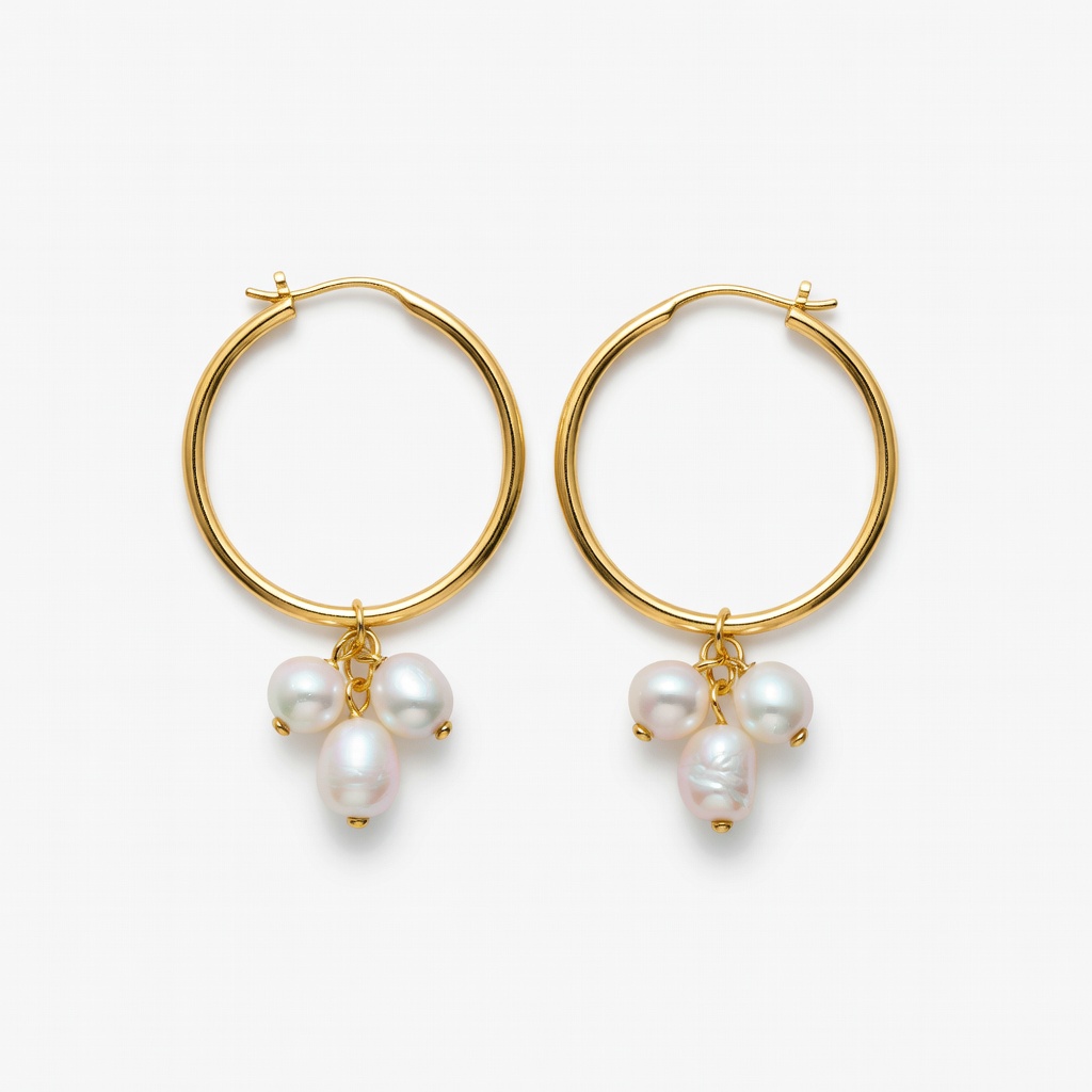 Gold Pearl Drop Earrings