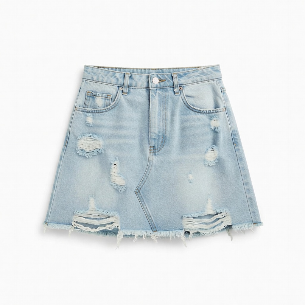 Σκισμένη μίνι φούστα ντένιμ