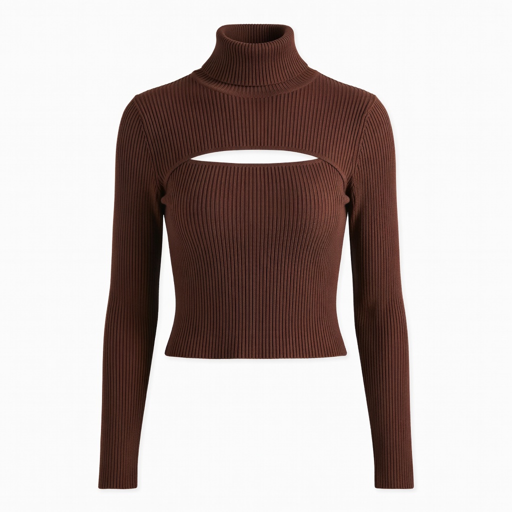 Cutout Turtleneck Sweater
