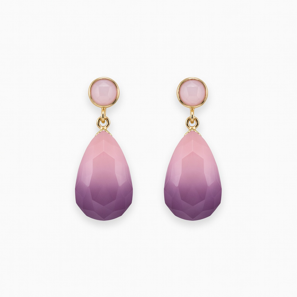 Pink Gemstone Drop Earrings