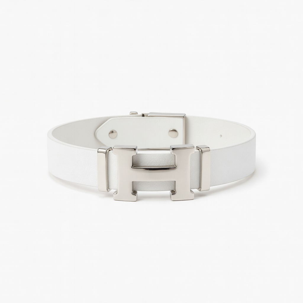Bracciale bianco con fibbia