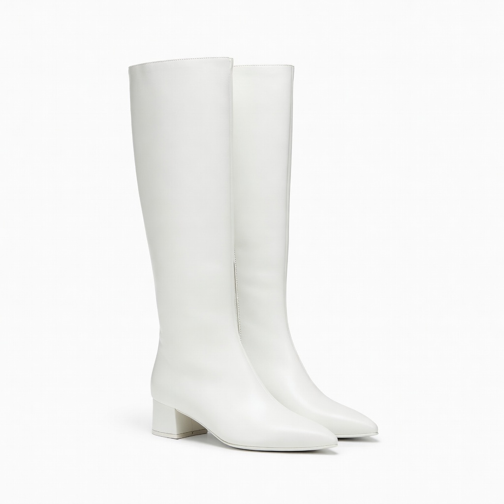 White Knee-High Boots