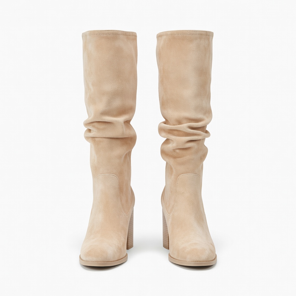 Botas slouchy de camurça até o joelho