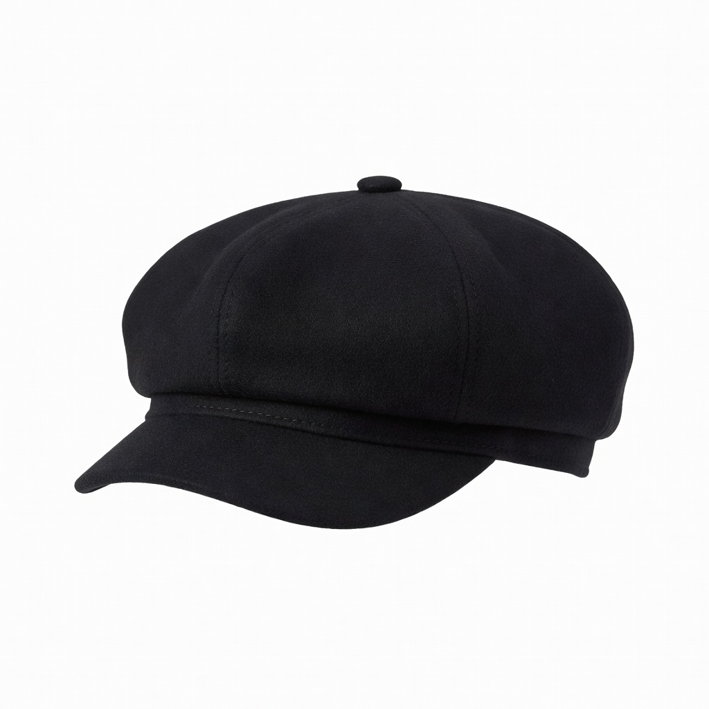 Black Newsboy Cap