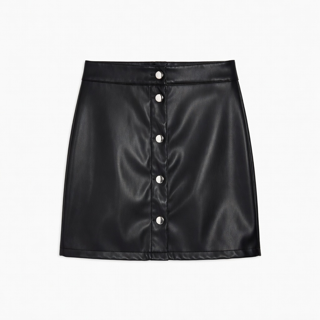 Black Faux Leather Mini Skirt