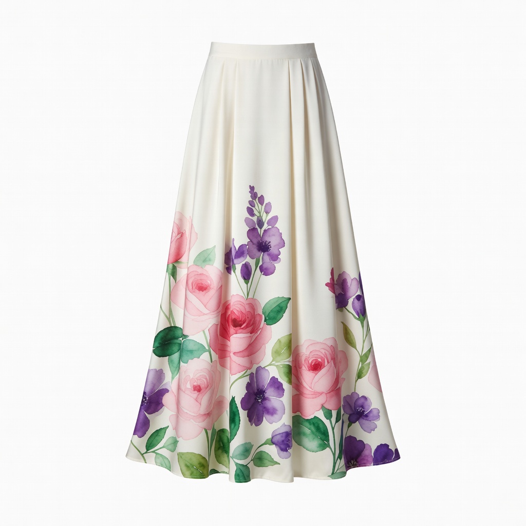 Off-White Floral Maxi Skirt
