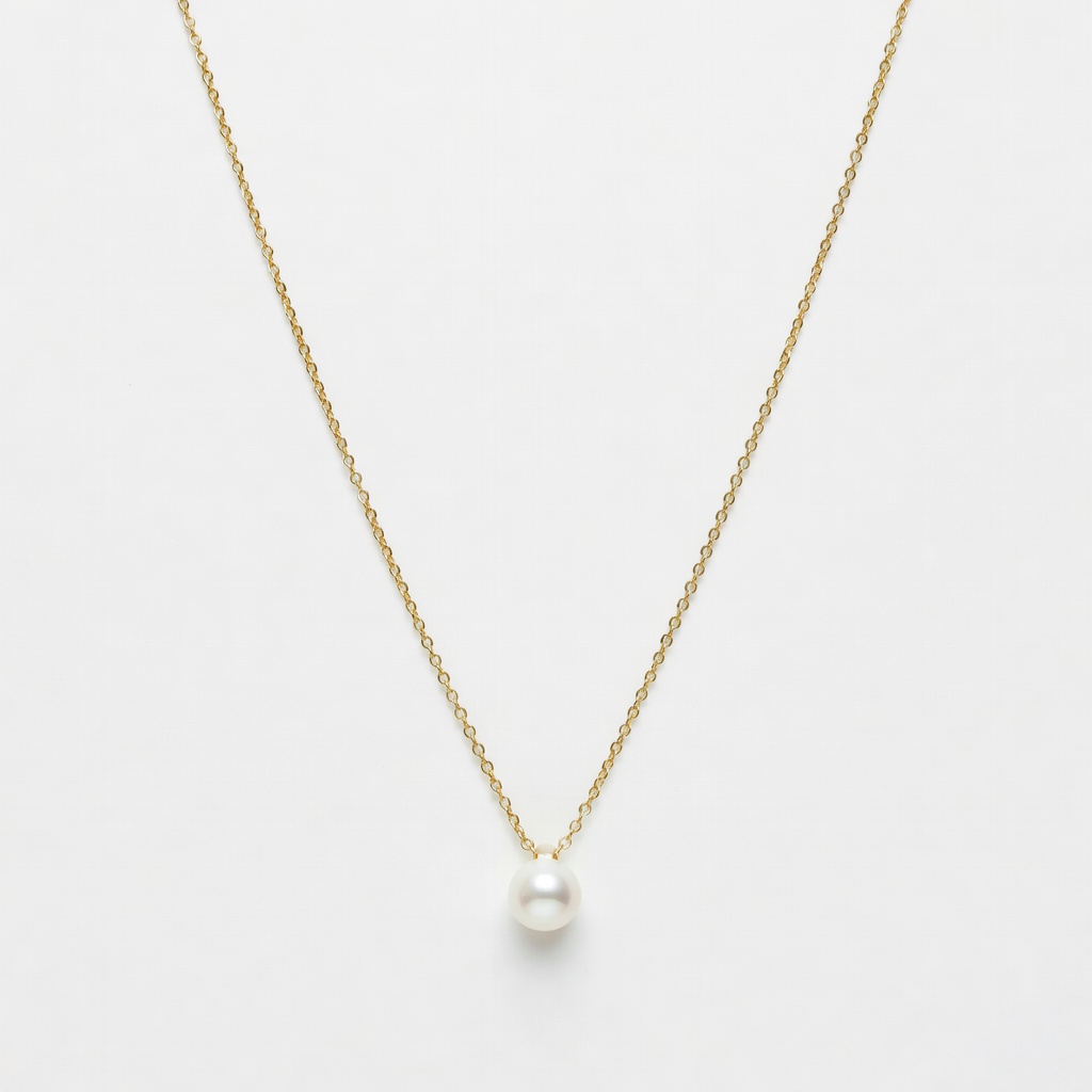 Gold Pearl Pendant Necklace