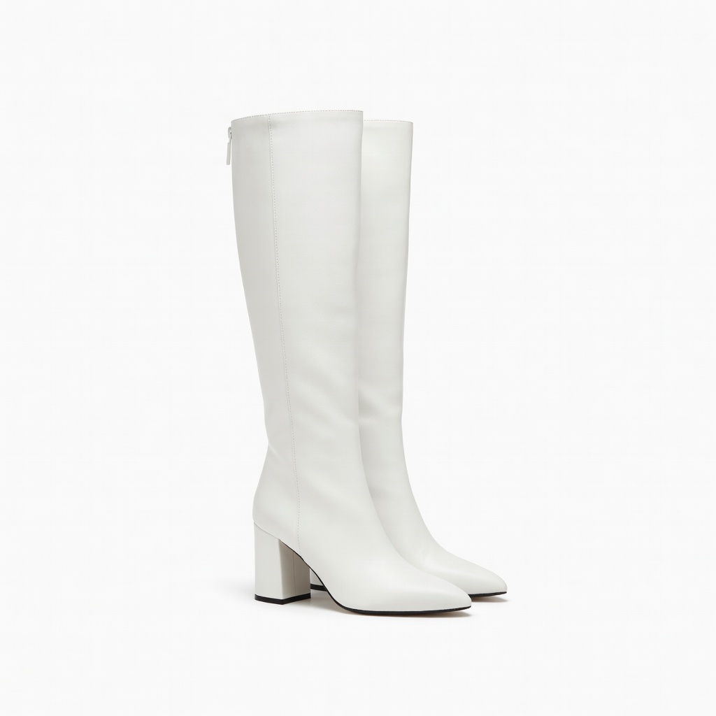 White Knee-High Boots