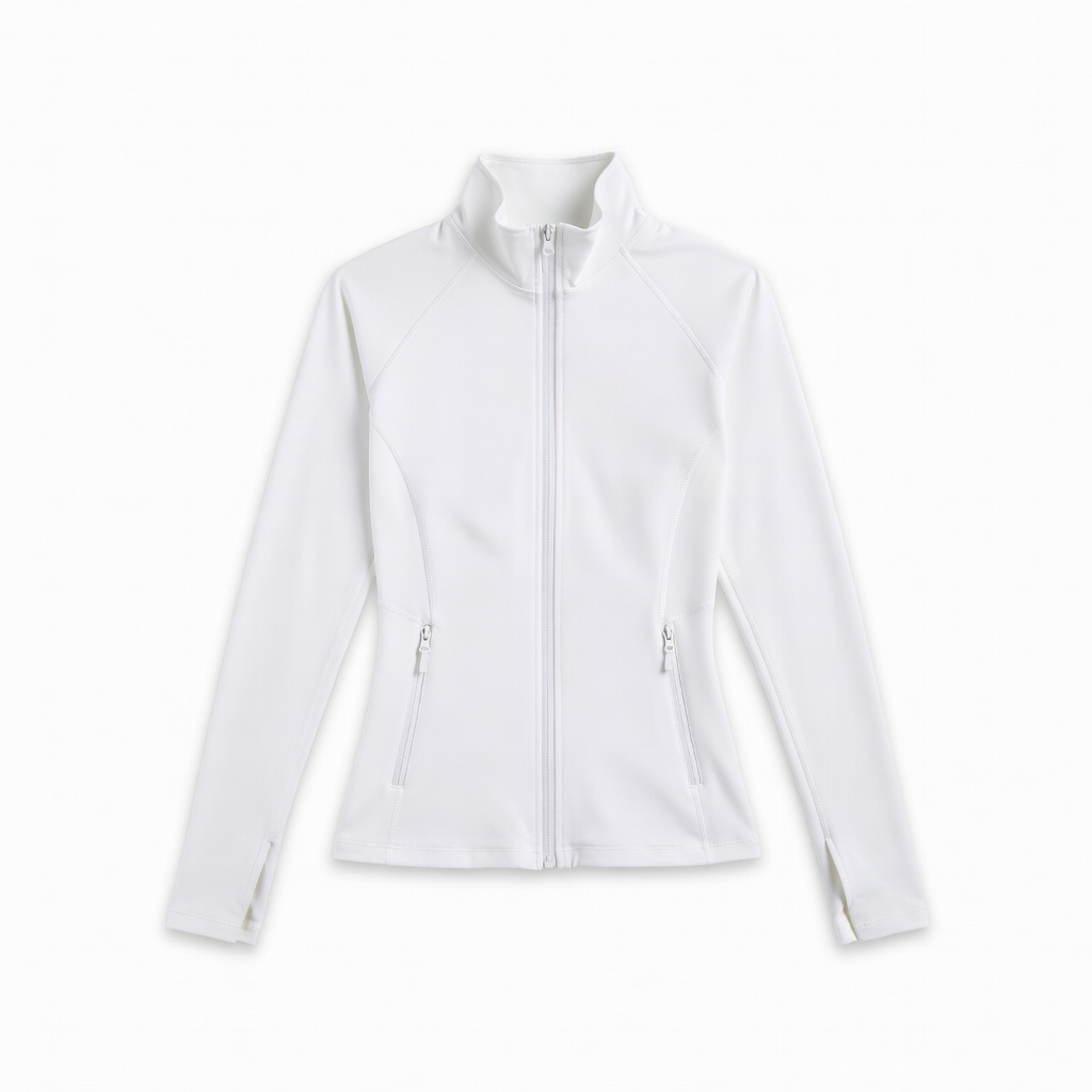 White Fitted Athletic Jacket