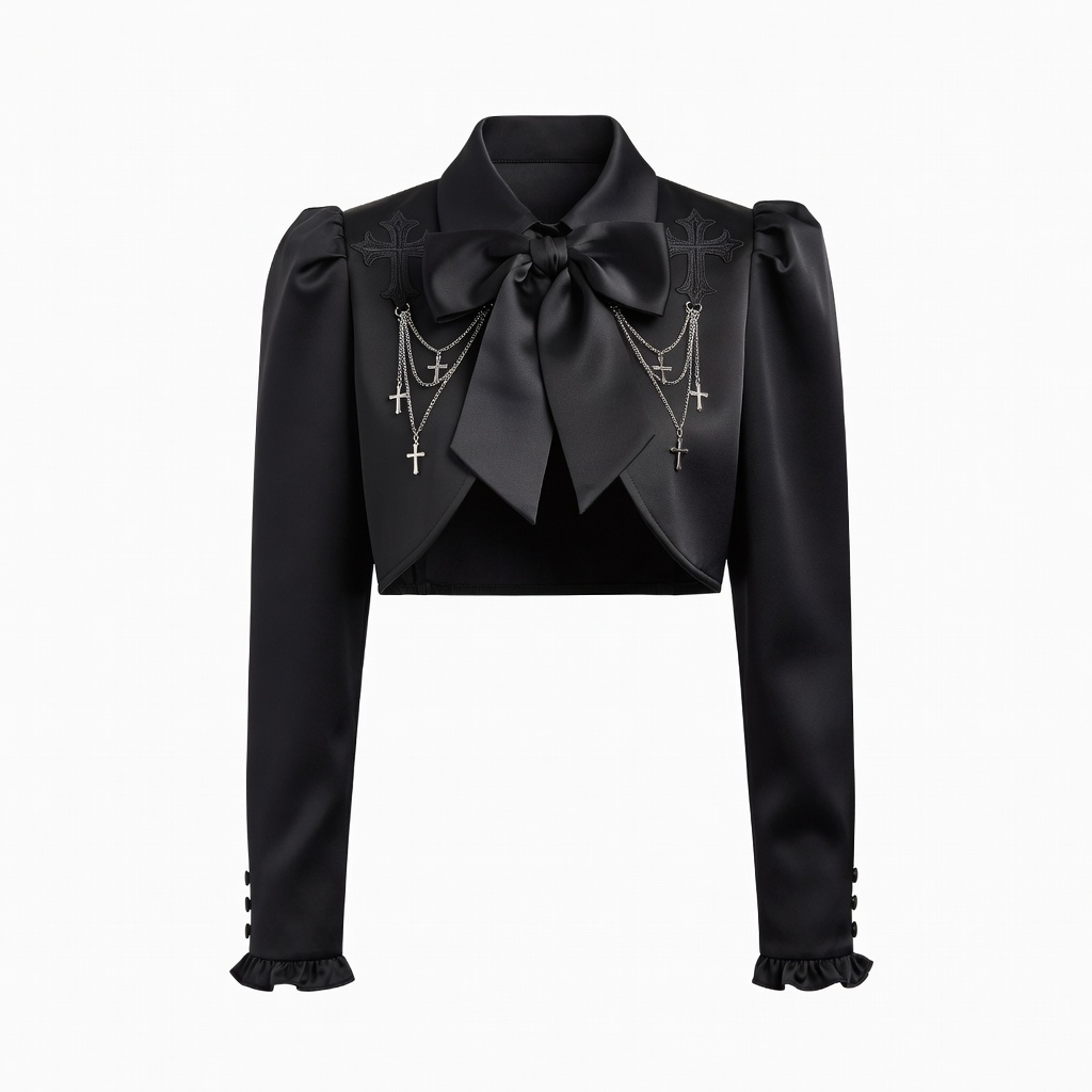 Black Long Sleeve Gothic Bolero