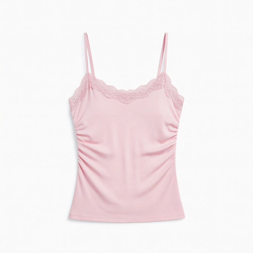Pink Lace Trim Camisole