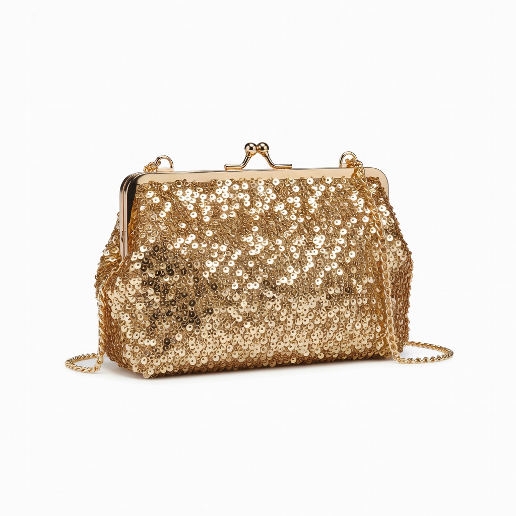 Clutch dourado com paetês