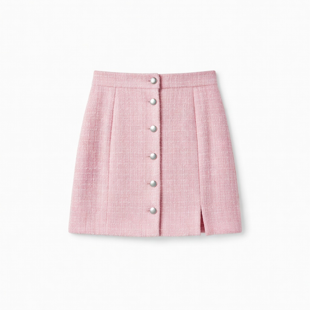 Pink Tweed Mini Skirt