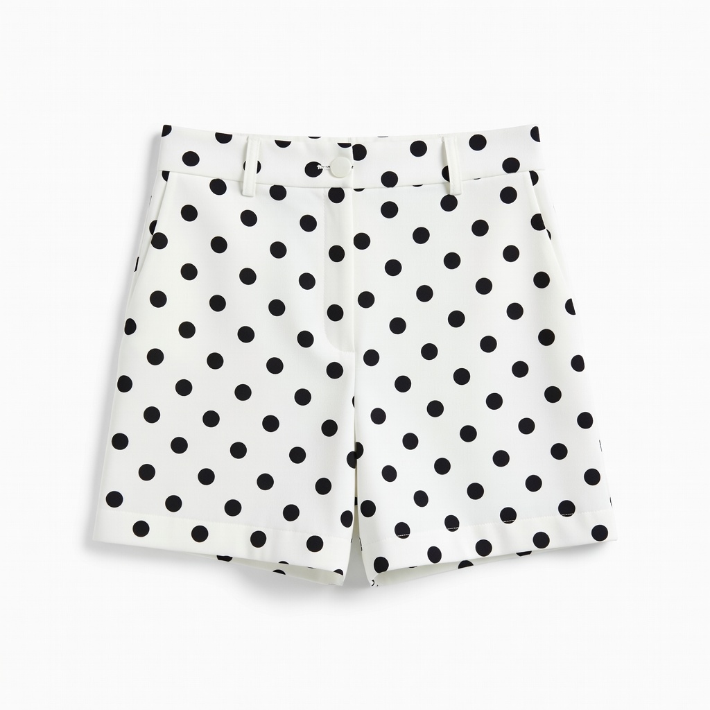 Shorts a vita alta a pois