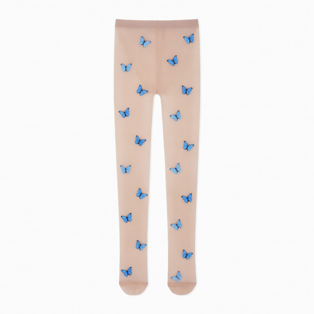 Butterfly Print Sheer Tights