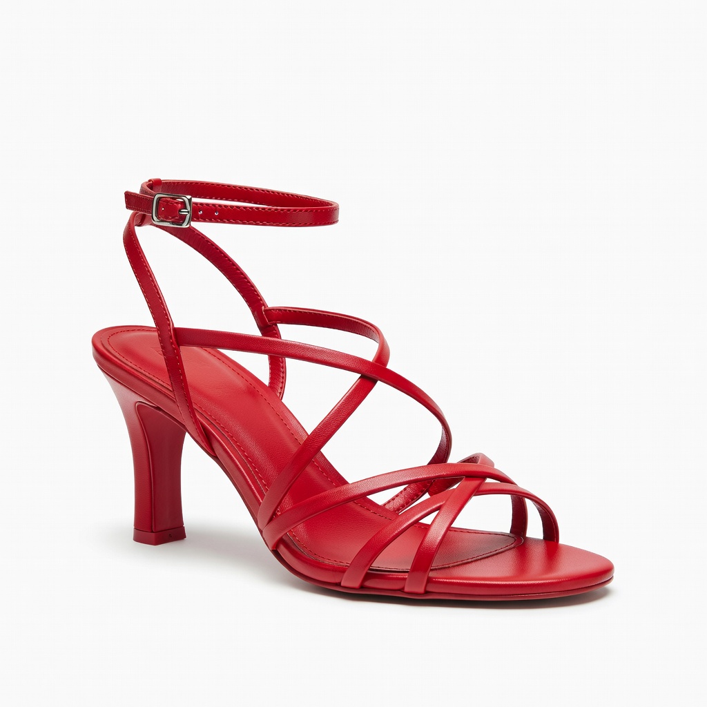 Red Strappy Heeled Sandals
