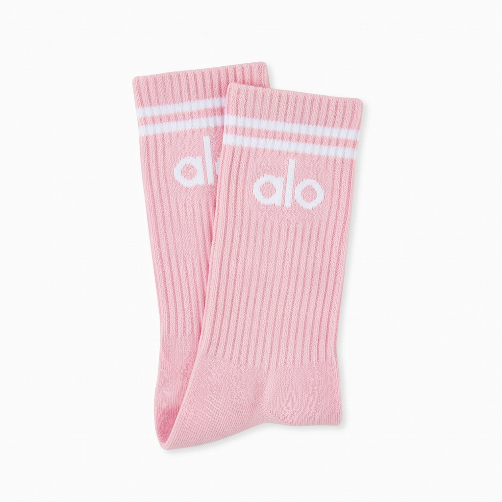 Pink Logo Crew Socks
