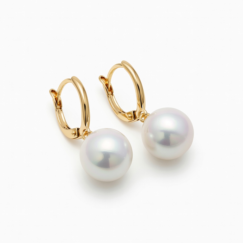 Goldene Perlen-Tropfen-Ohrringe