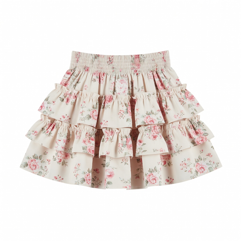 Tiered Floral Mini Skirt