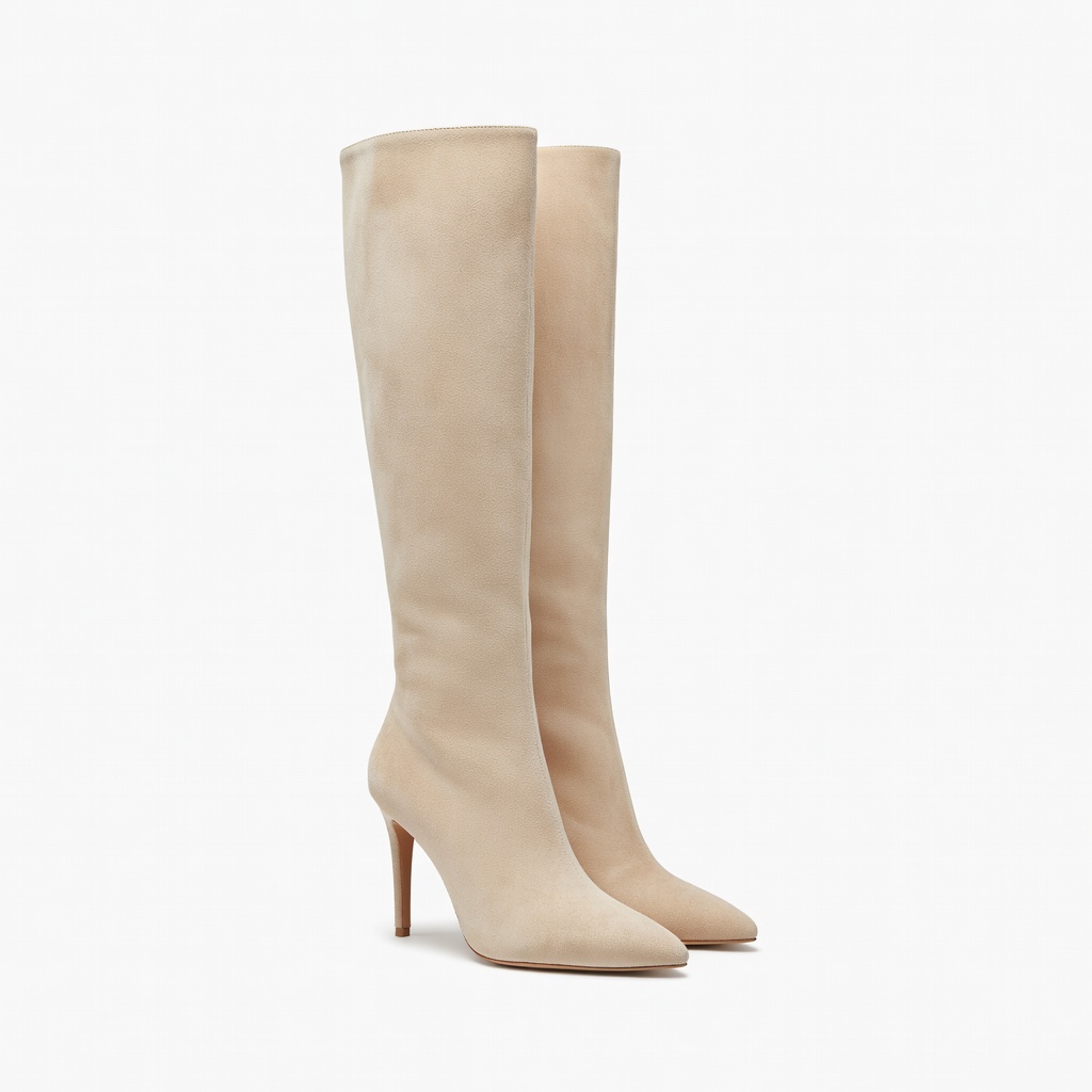 Botas de camurça até o joelho