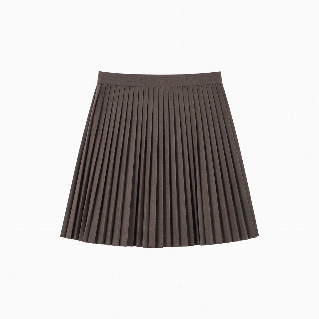 Minijupe plissée marron