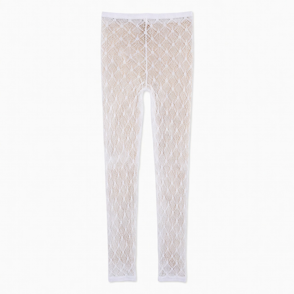 White Lace Fishnet Tights